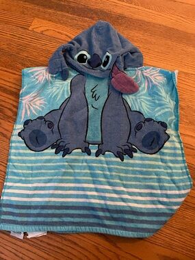 Disney Lilo & Stitch Hooded Kids Beach Poncho - Blue, toddler size